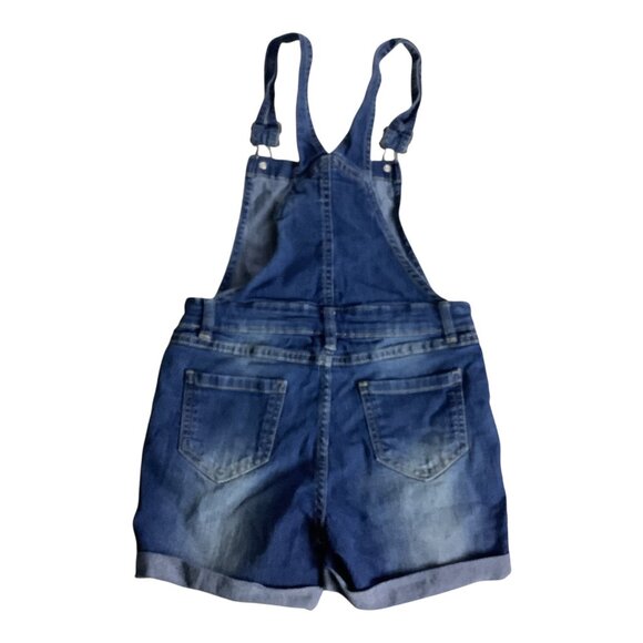 Vanilla Star Girls Denim Shortalls Adjustable Size 8 Jean Bib Overalls Pockets - Picture 2 of 15